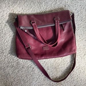Large Fossil Leather Fold-Over Cross Body Purse